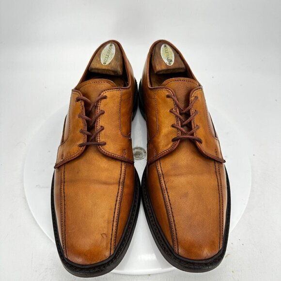 Allen Edmonds Hillcrest Men Size 10B Brown Leather Bicycle Toe Dress Shoes - Picture 1 of 15